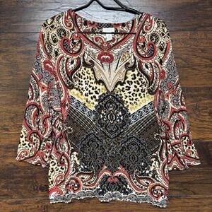 Chico's Women's Blouse - Colorful Geometric - US Size 16 Large (Chico's 3)